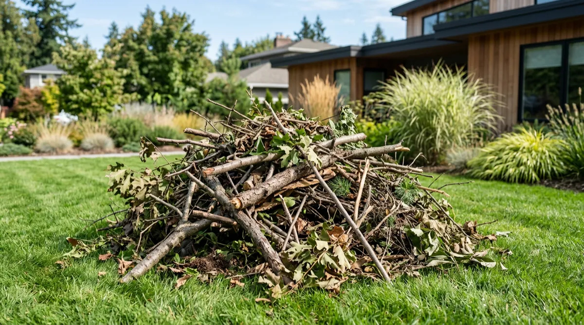 Pile of branches and yard waste