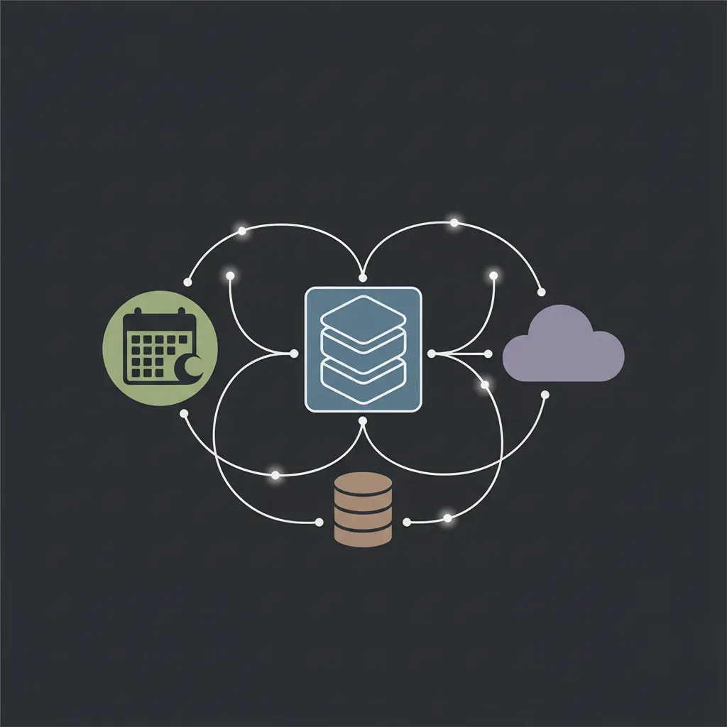 Integration illustration showing connected tools