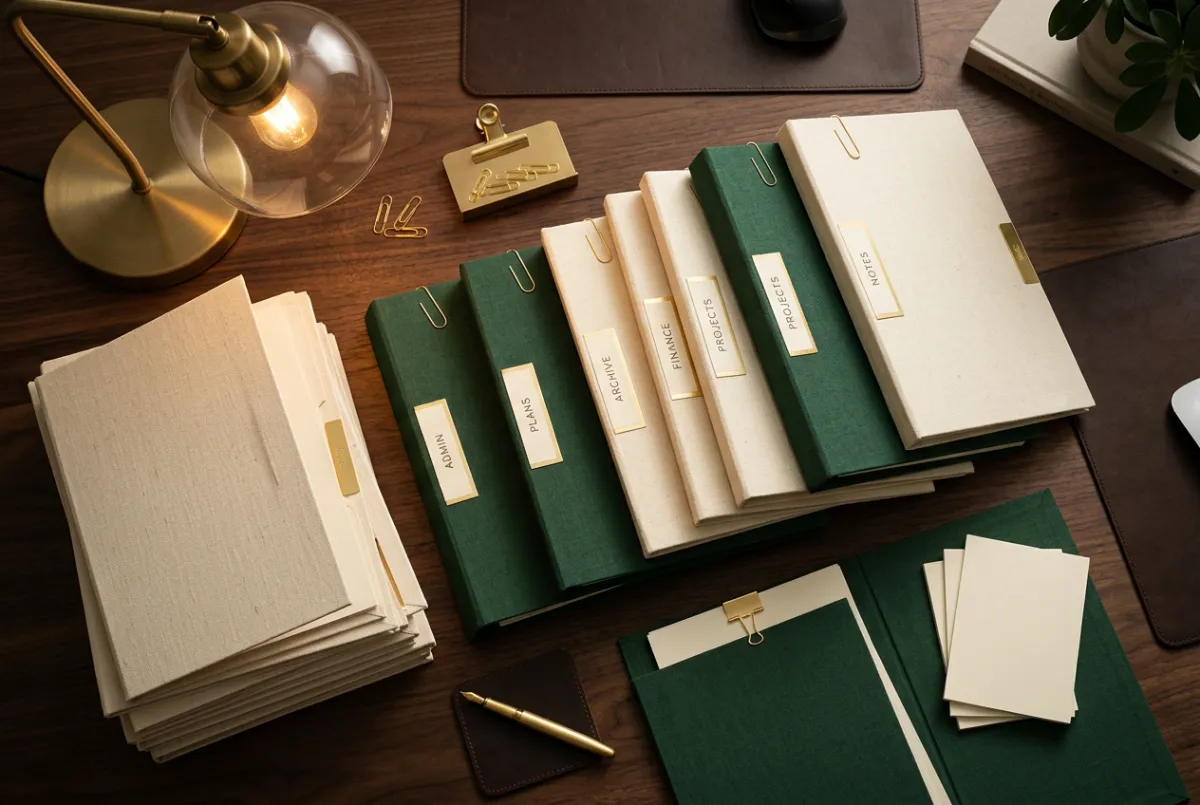 Strategic tax planning workspace with premium financial documents