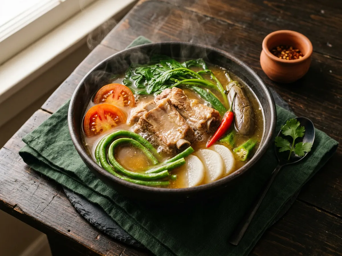 Sinigang na Baboy Kurobuta belly simmered with wild batwan fruit