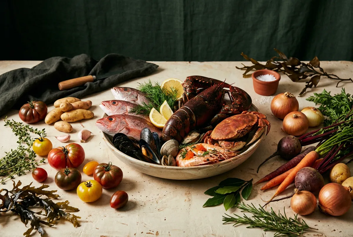 Freshly harvested heirloom Philippine produce and seasonal island seafood