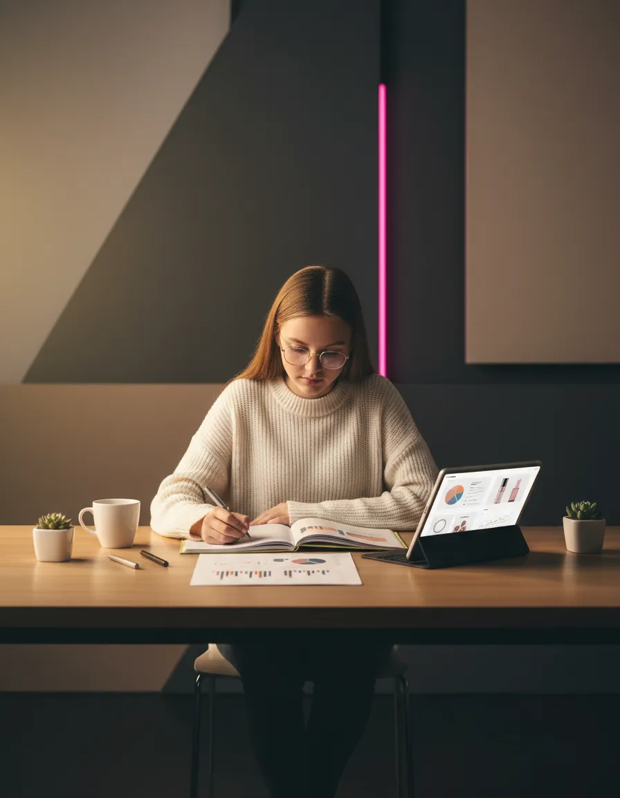 Teenager learning about financial literacy and business planning