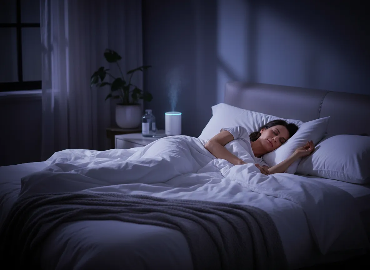 Calm nighttime scene representing deep restorative sleep and recovery