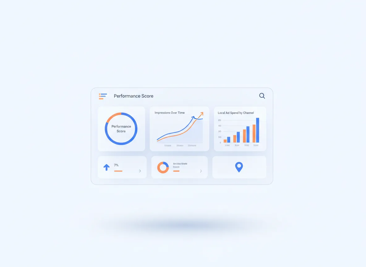 Analytics dashboard showing performance of local ad campaigns