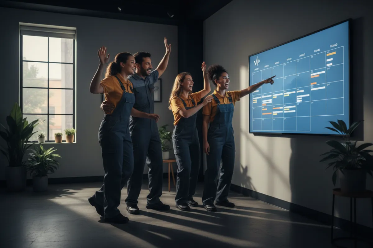 Service team celebrating bookings from VoxAgent