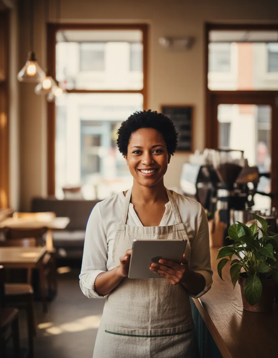 Happy small business owner experiencing growth after marketing trial
