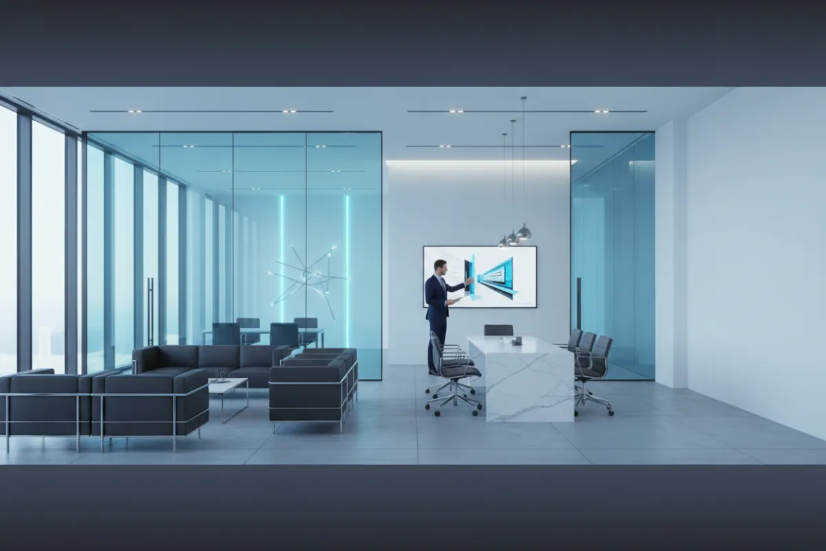 High-end real estate agent in a modern property