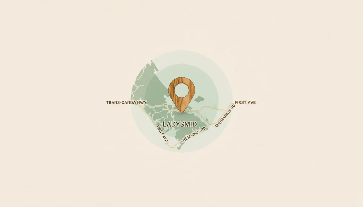 Map placeholder showing Ladysmith, BC