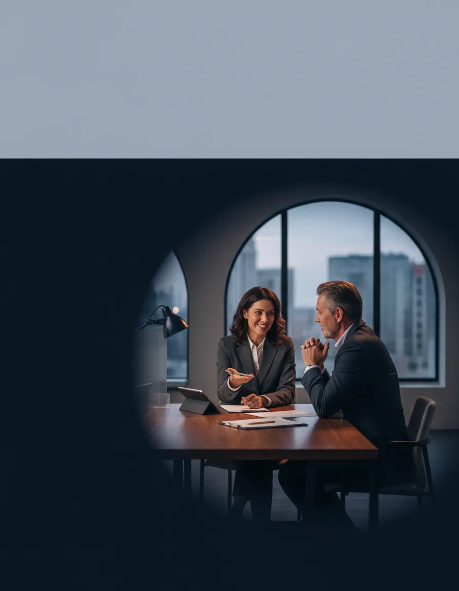 Professional insurance agent in a client consultation