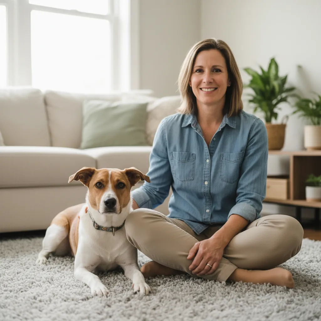 Author of The Calm Door Method Dog Training with a relaxed dog
