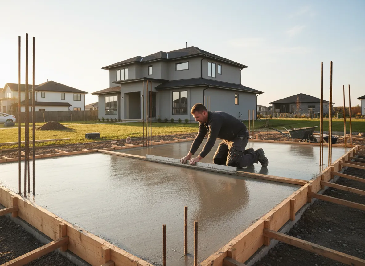 Concrete work at residential home and groundwork