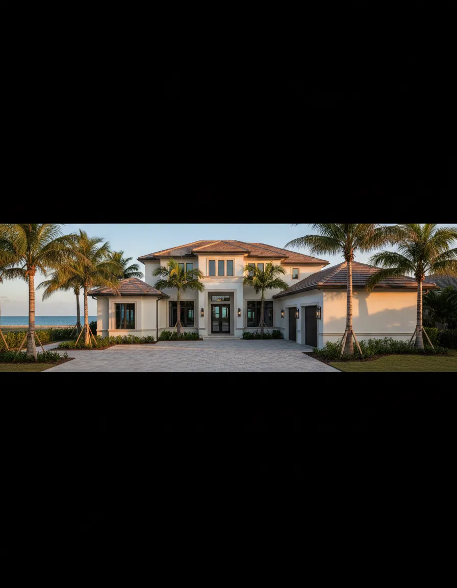 Luxury exterior house painting on a Florida coastal home