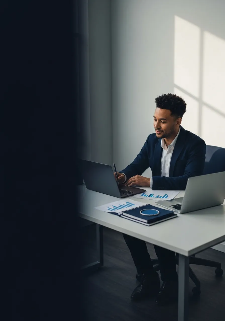 Professional marketing coach collaborating with client