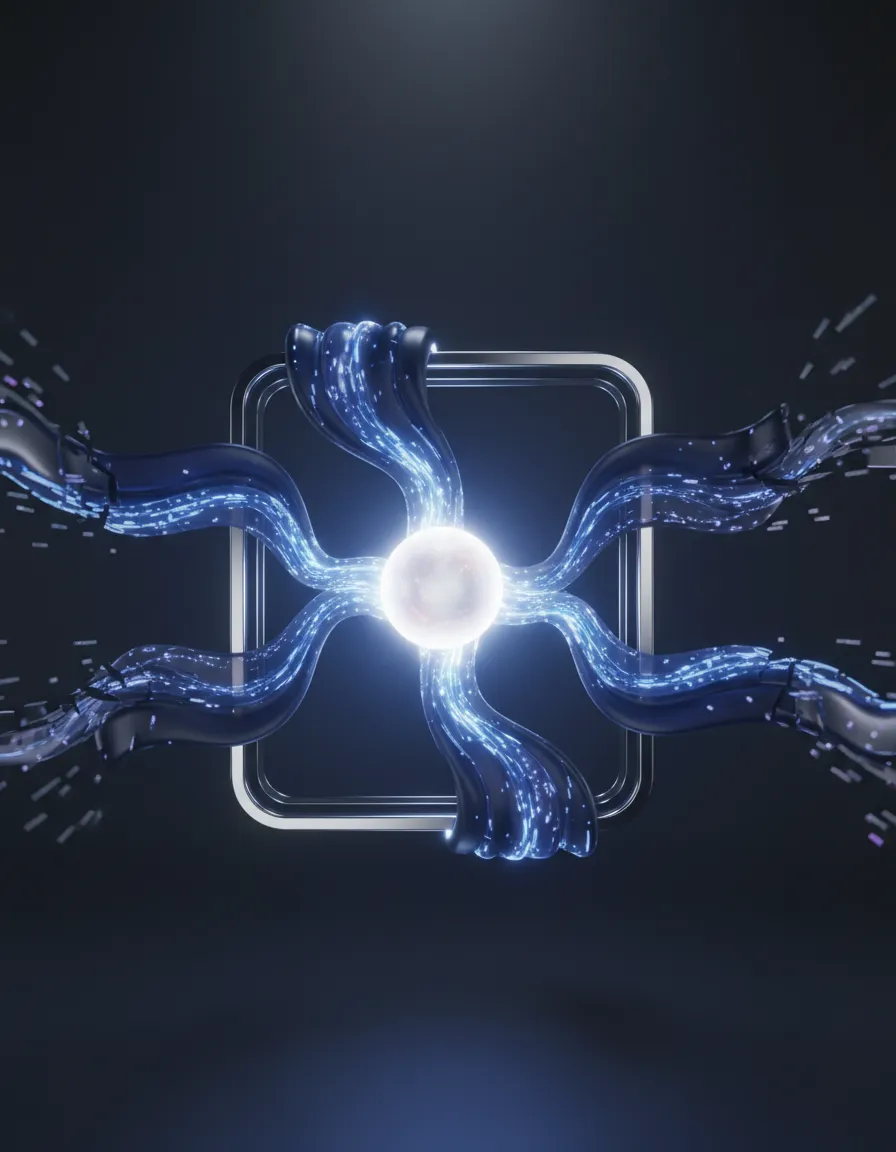 Revenue Leakage Visualizer showing streamlined glowing flow lines capturing leads vs fragmented leakage