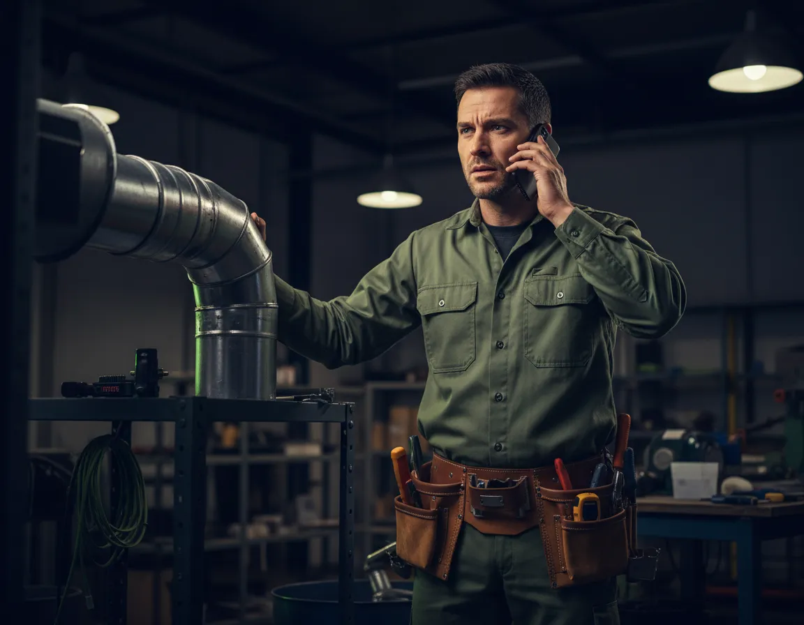 Contractor interrupted mid-task by a phone call