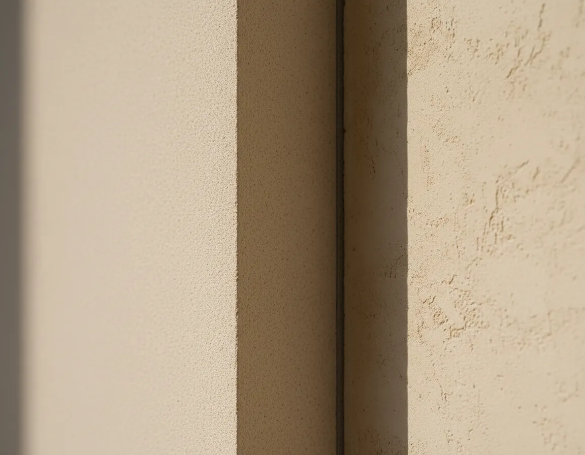 Detail of smooth plaster corner and shadow line