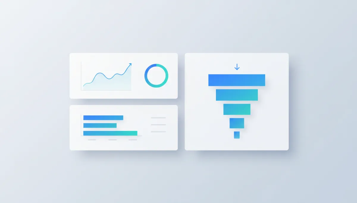 Dashboard with modern, clean analytics charts