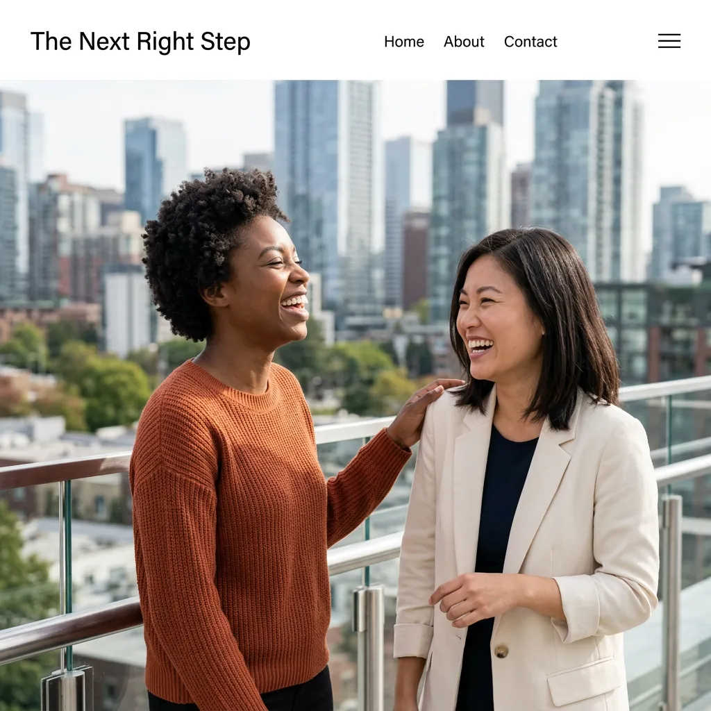 Two women laughing together