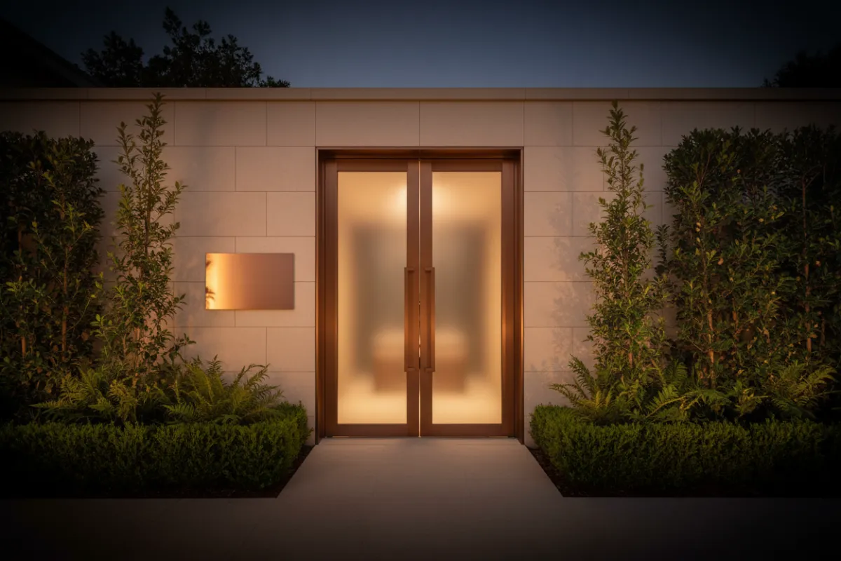 Atmospheric exterior of luxury spa