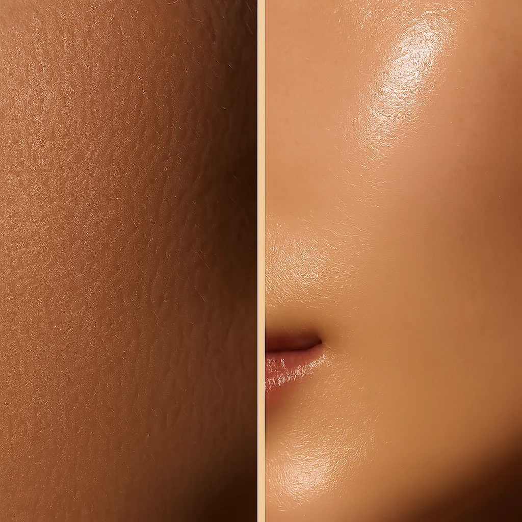 Before and after clinical results showcasing elegant textural improvements