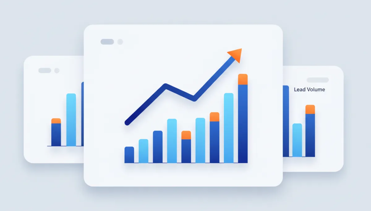 Lead volume and revenue graph going up