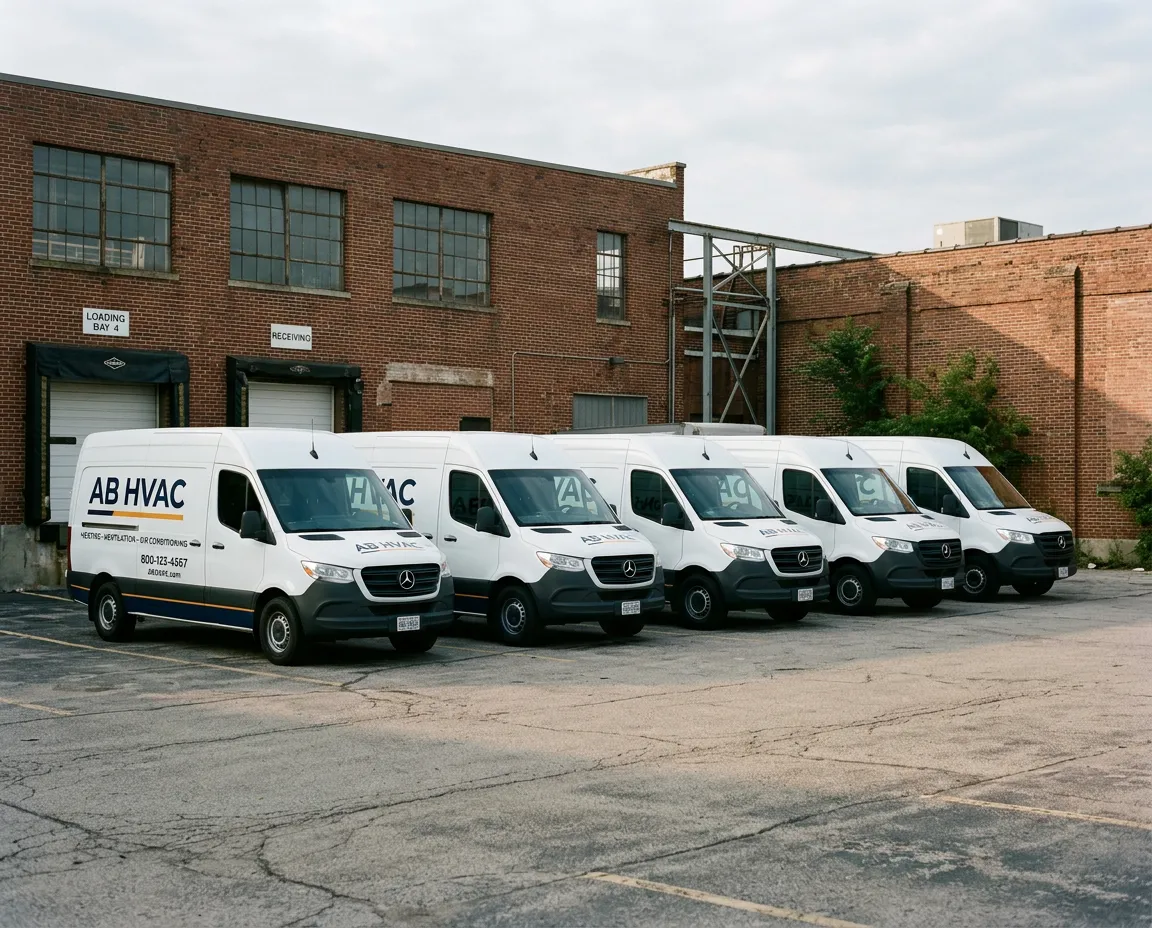 AB HVAC dedicated service fleet stationed in Tyler Texas