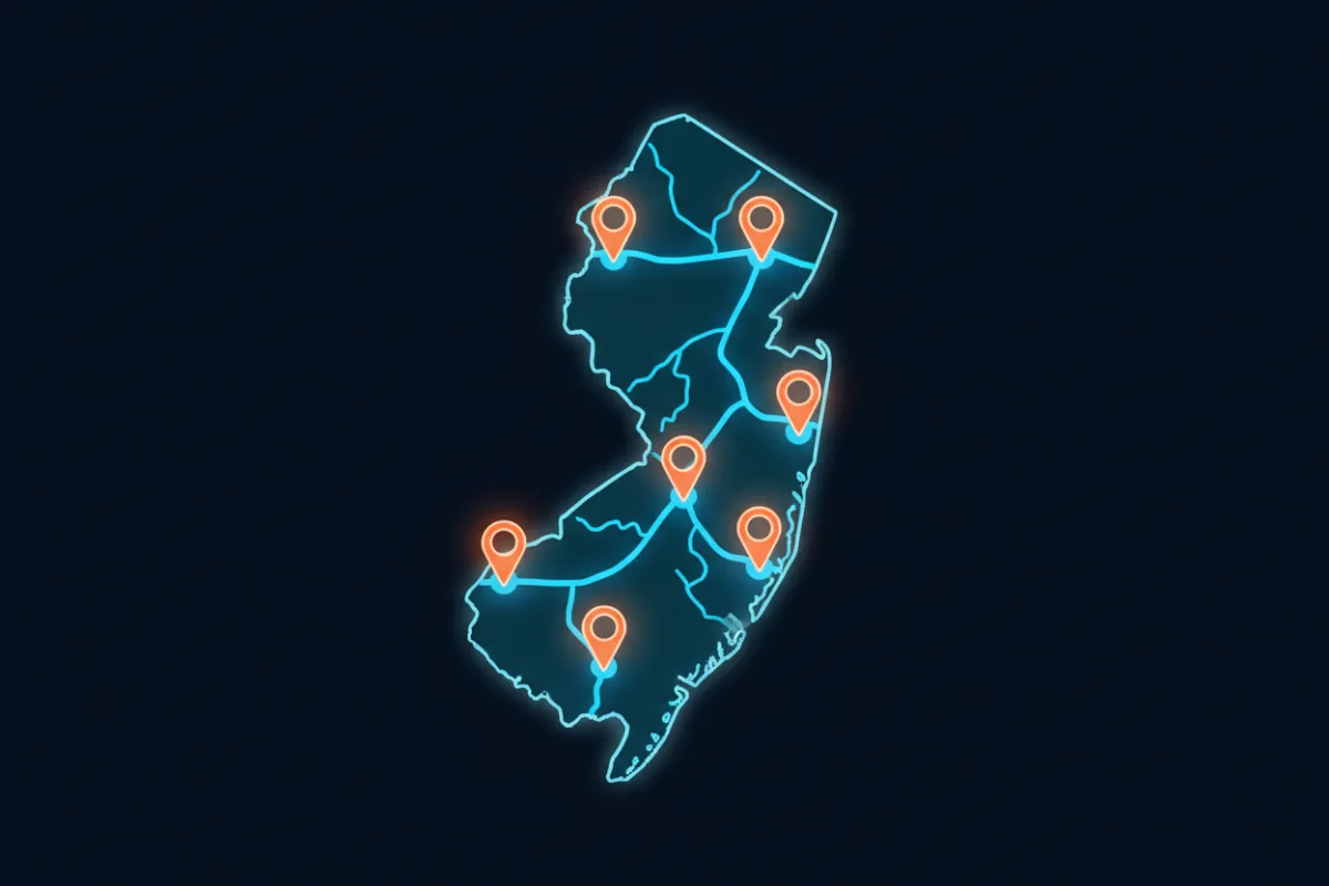 Map of South Jersey service area