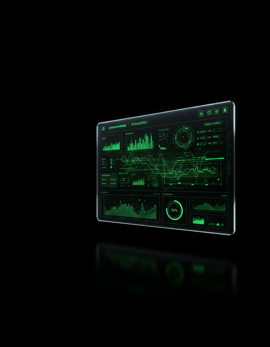 Clean AI dashboard showing automated workflow metrics and growth