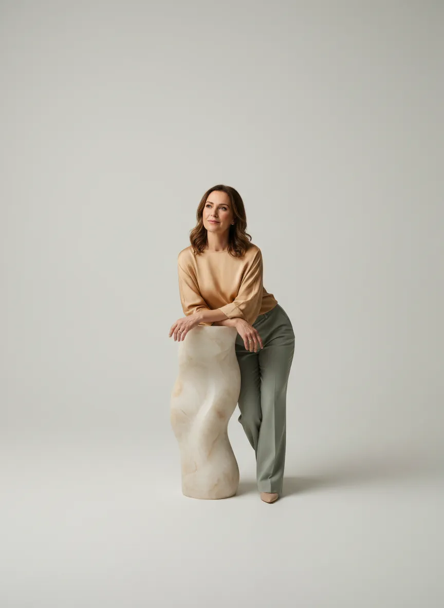 Founder portrait evoking soulful depth and authoritative grounding
