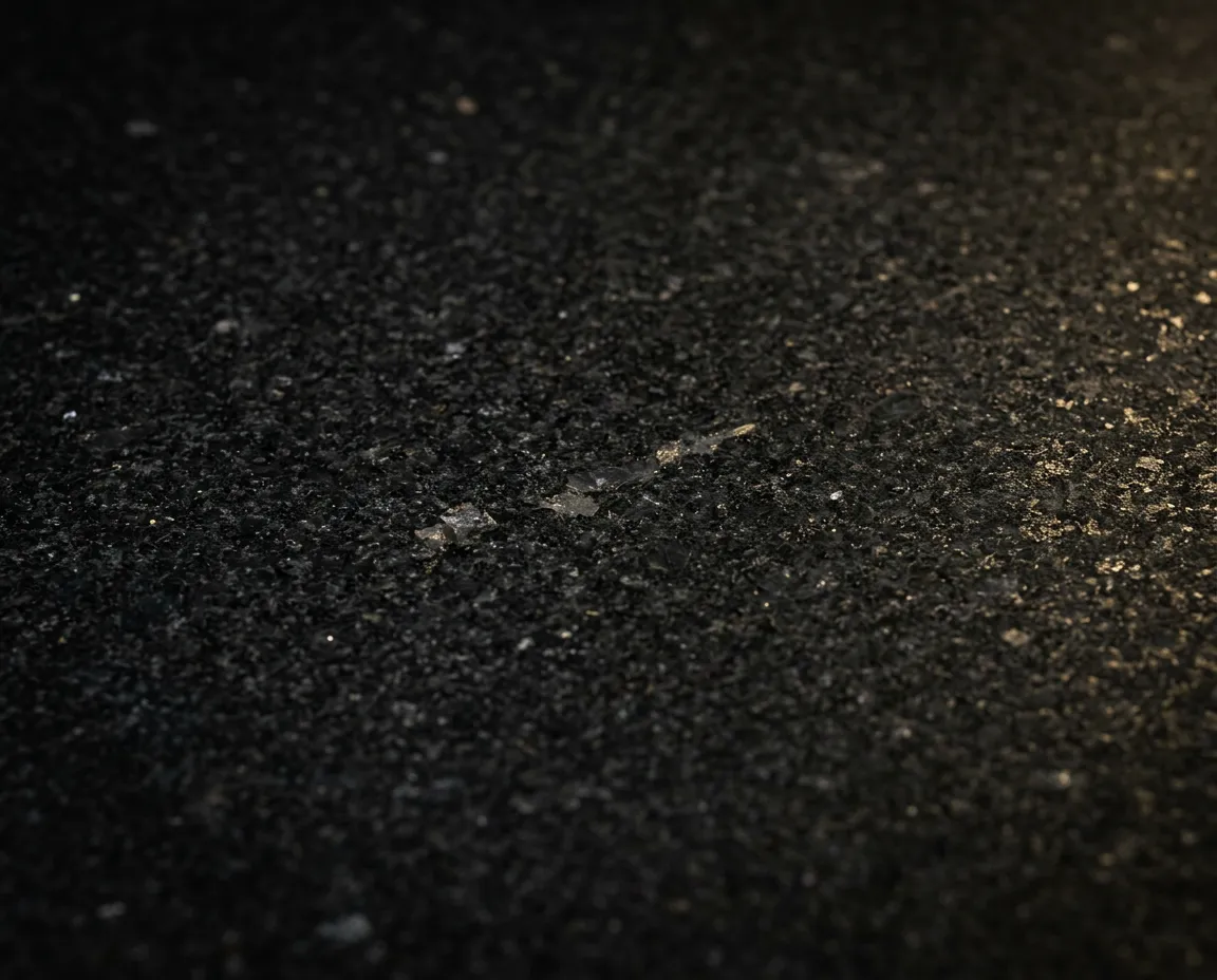 Macro texture close-up of Absolute Black granite showing crystalline density and subtle mineral flecks