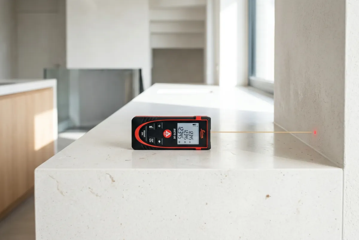 Architectural laser measuring and digital templating for luxury stone countertops