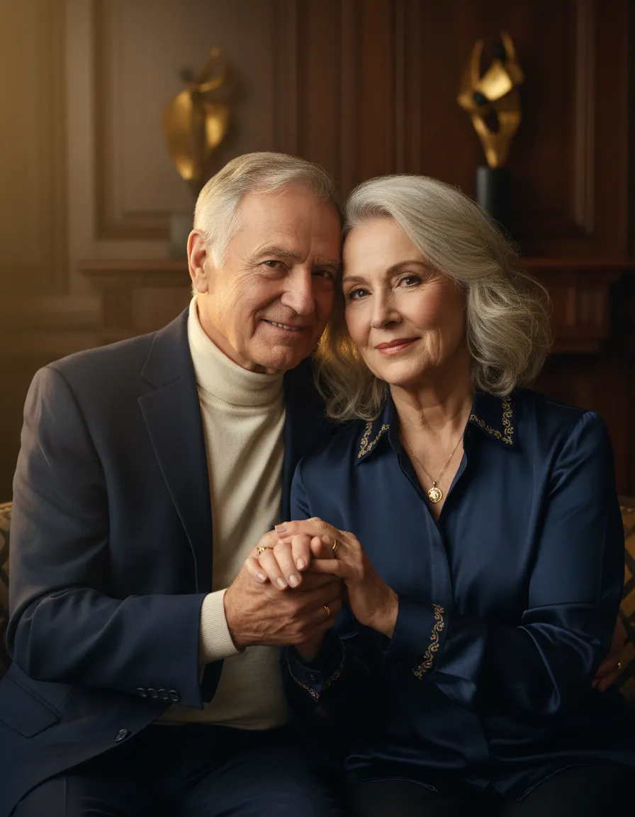 Senior couple feeling secure about their family's future
