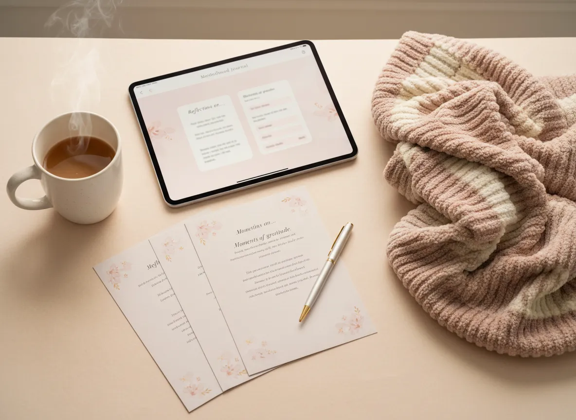 Preview mockup of The Unspoken Thoughts of Motherhood 21-Day Reset pages