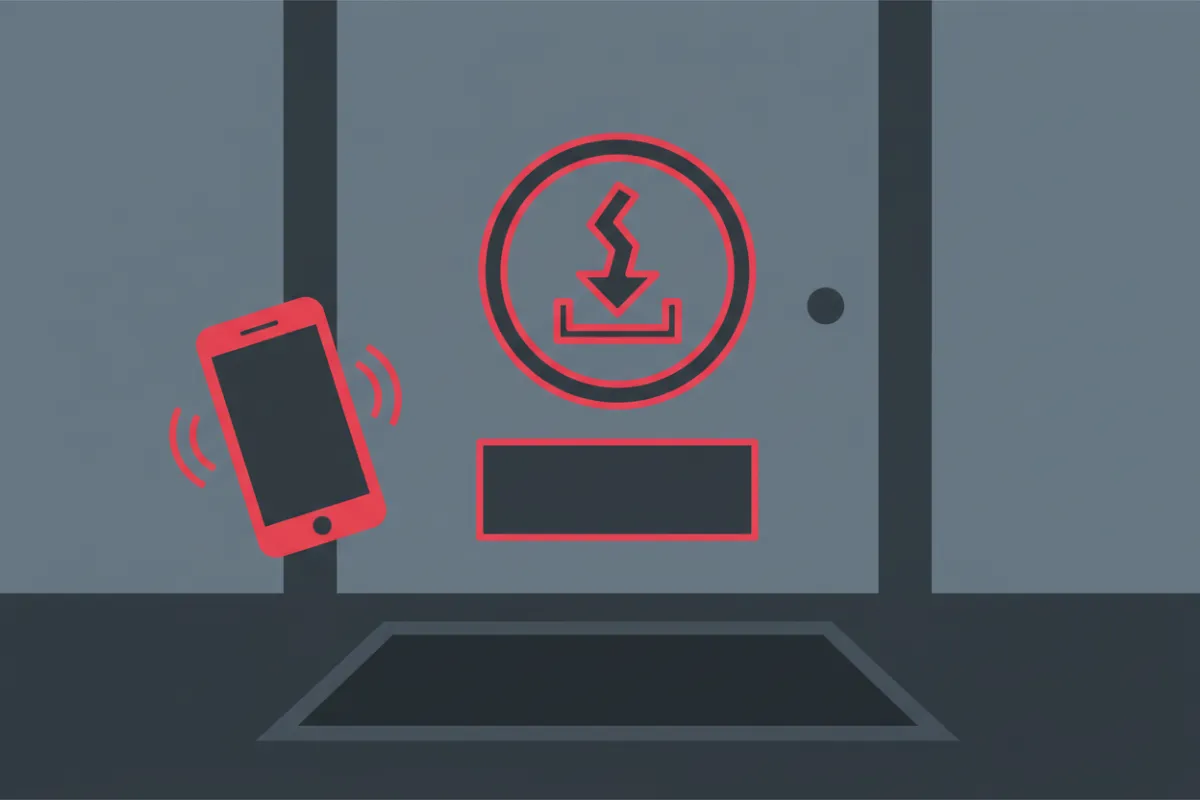 Livraison manquée avec icône d'échec de livraison