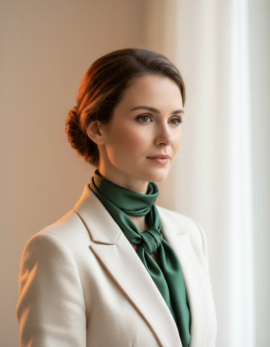 Editorial headshot of the wellness instructor in a high-end setting