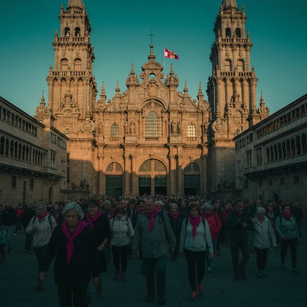 Arrival at the Cathedral in Santiago