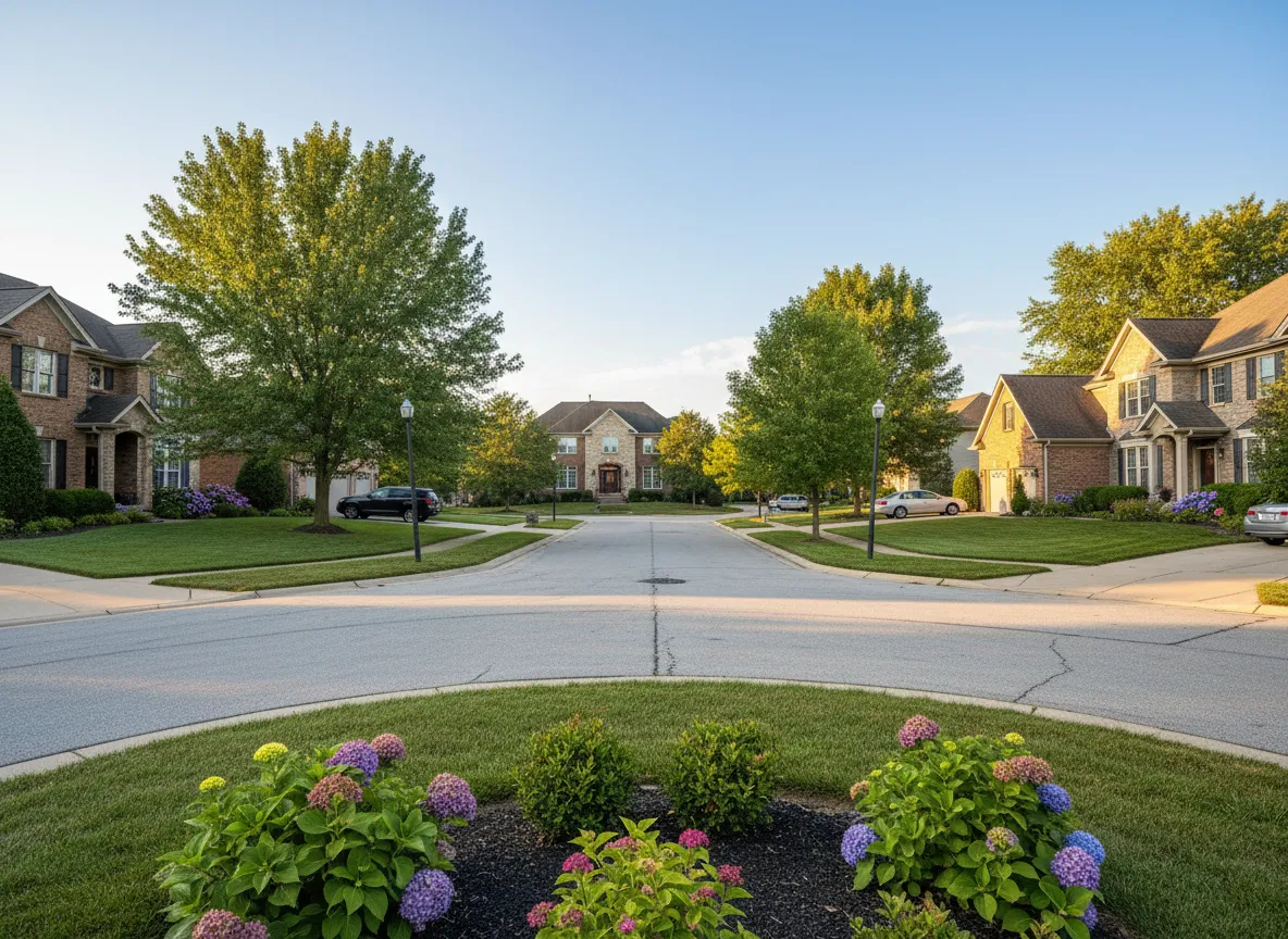 Suburban homes in Dublin Ohio