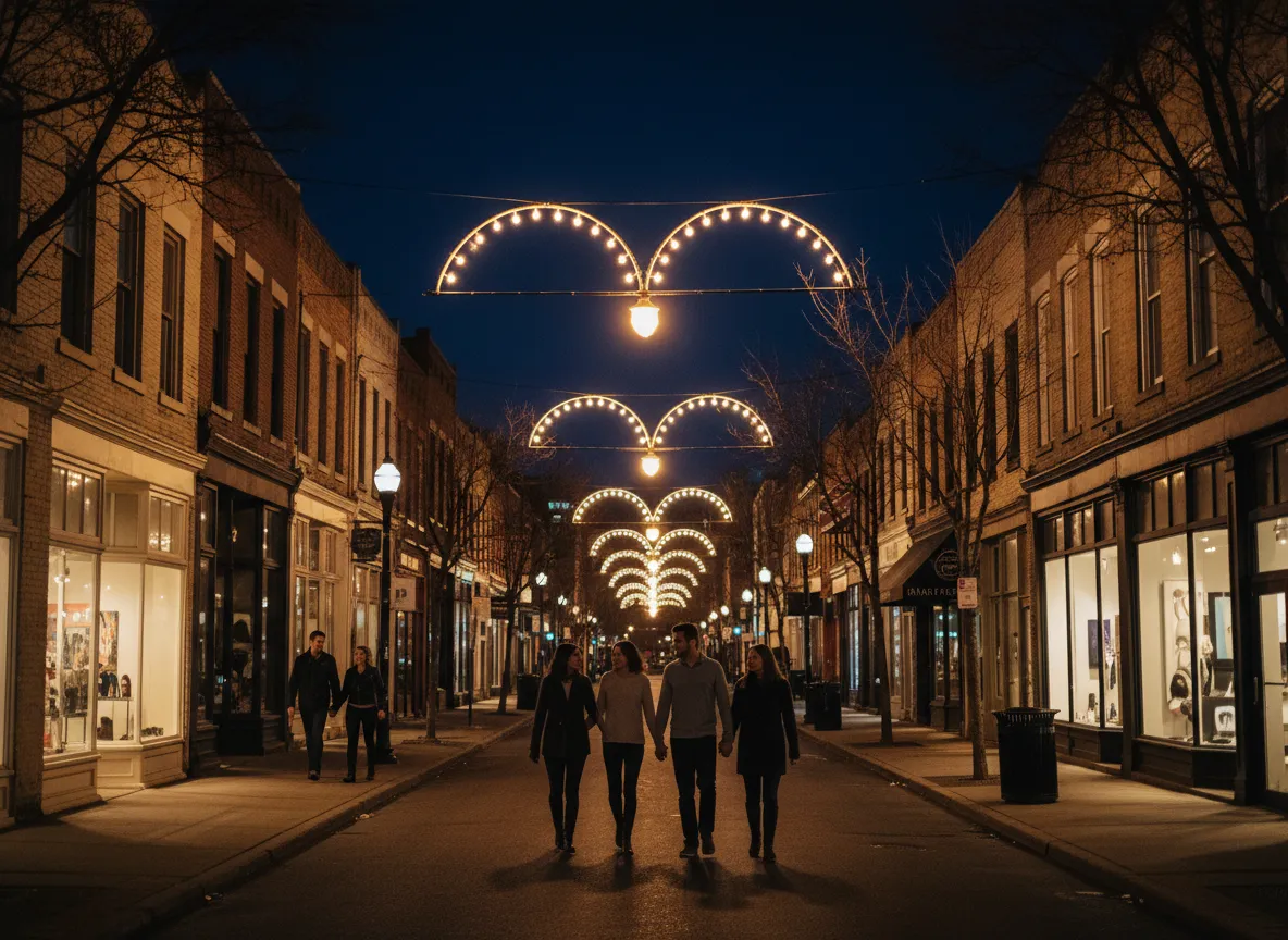 Short North Columbus streetscape at night