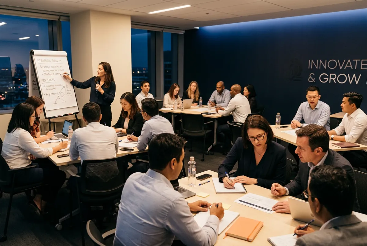 Professional training session with active group engagement