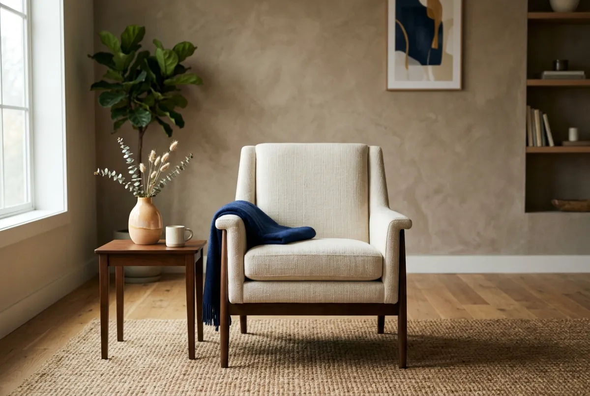 Calm therapy environment with soft natural light