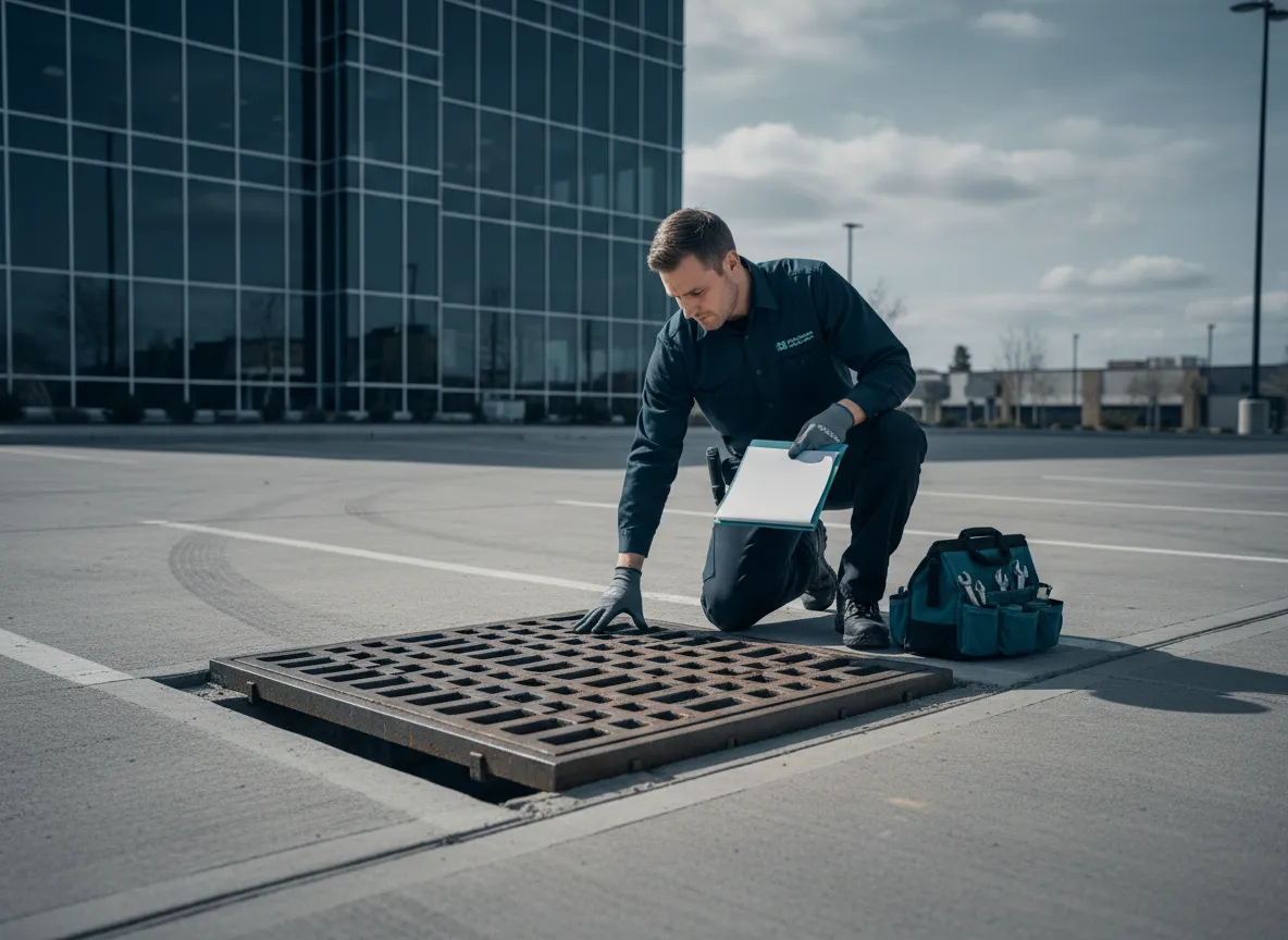 Commercial property surface drainage inspection
