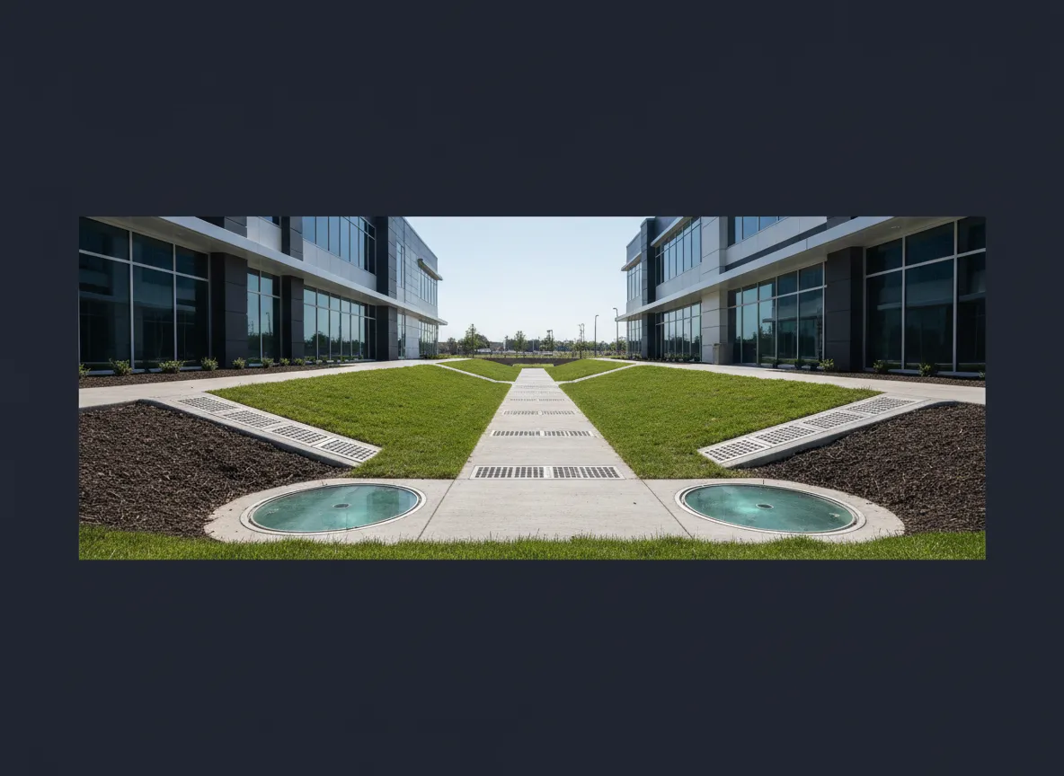 Commercial property drainage retrofit and installation