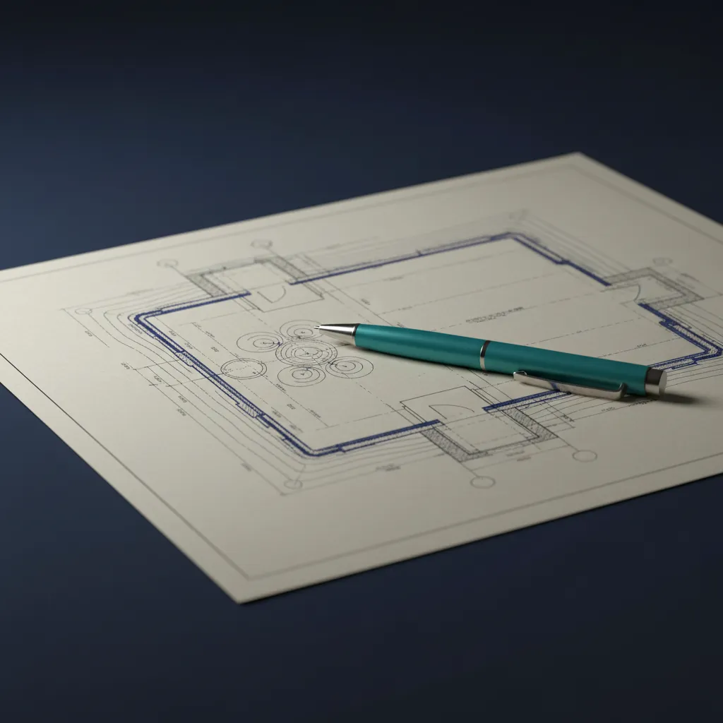 Facility blueprint and site plan documentation for drainage assessment