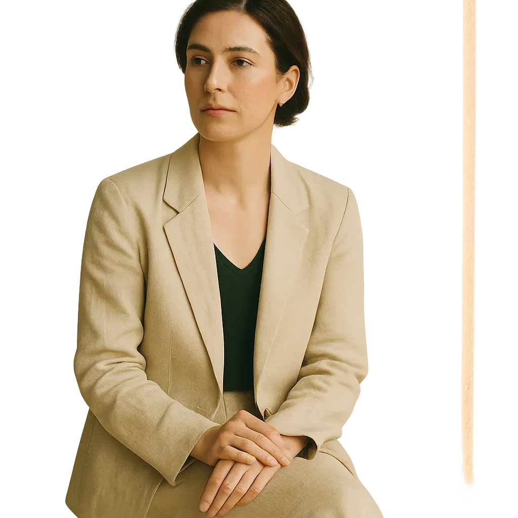 A thoughtful woman reflecting in soft natural light