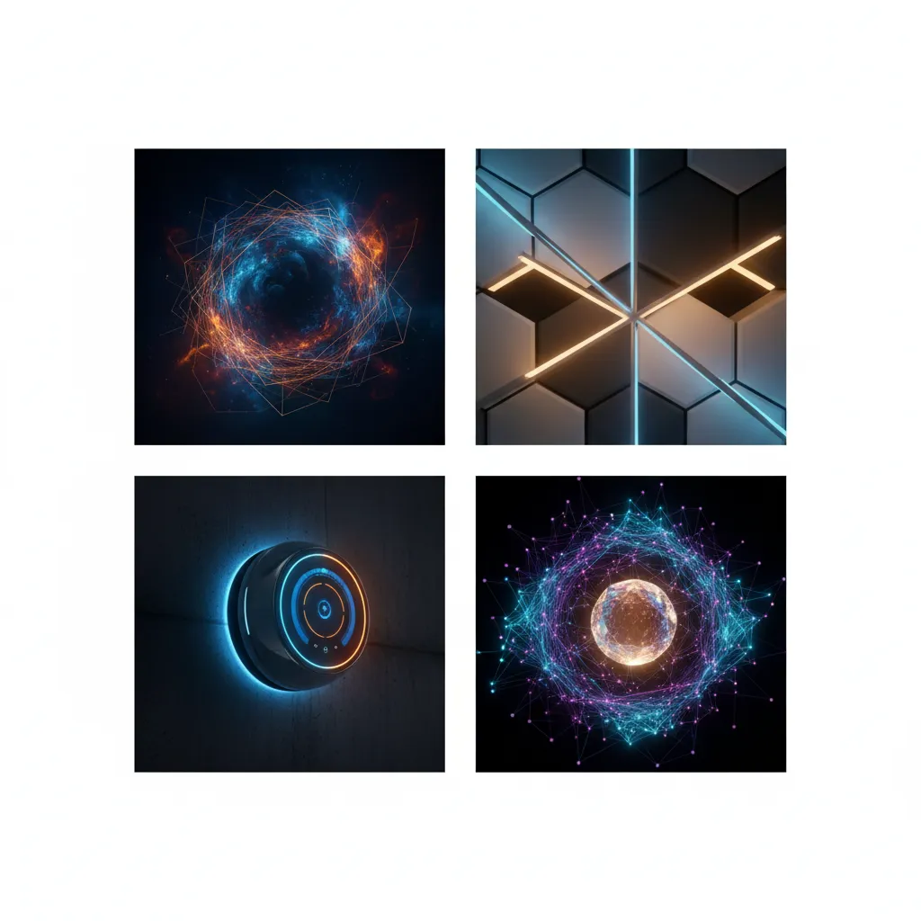 Abstract creative composition referencing NovaNest program elements (tile 1)