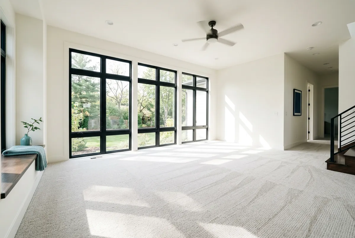 Spotless empty home carpets ready for new family move-in