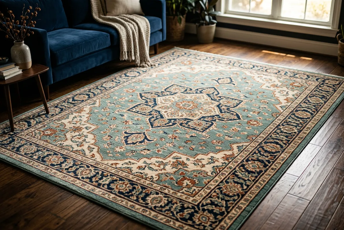 Fine area rug gentle fiber washing and conditioning