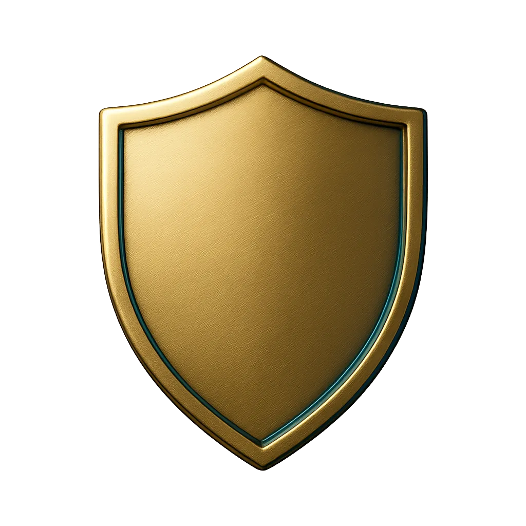 Premium gold and teal 30-day spot-free guarantee certified emblem