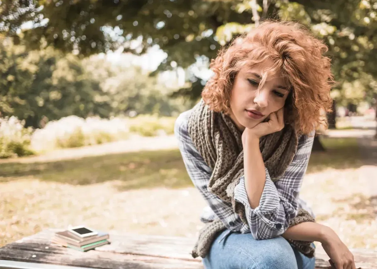 Woman looking thoughtful