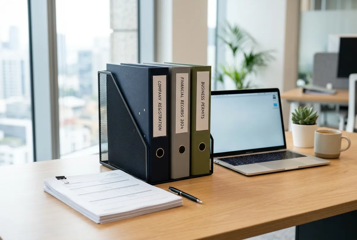 Official business registration documents, Certificate of Organization, and EIN confirmation documentation kit